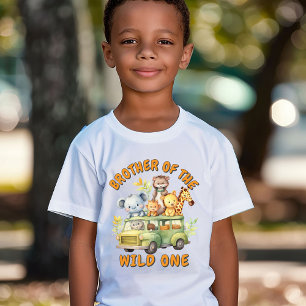 Broer van de wilde safari dieren verjaardag t-shirt