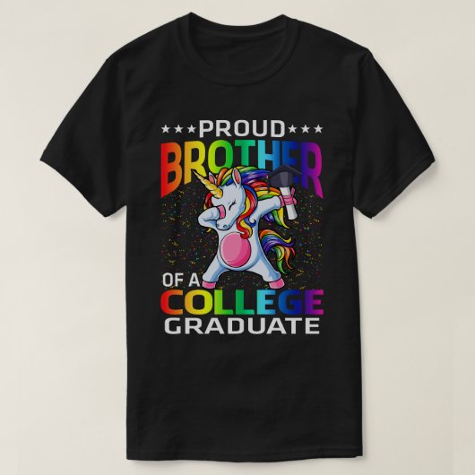 Broer van een college Afstuderen Unicorn T-shirt (Design voorkant)