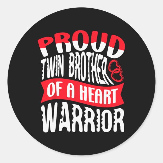 Broer van een hartkrijger hartziekte defect CH Ronde Sticker (Voorkant)