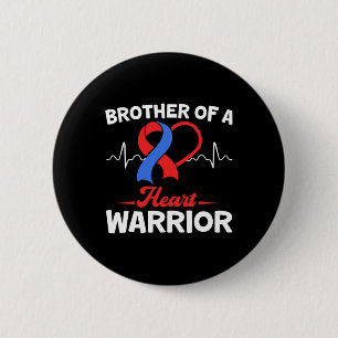 Broer Van Een Krijger Hartziekte BewustzijnsLint Ronde Button 5,7 Cm
