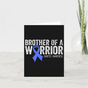 Broer van een krijger T1D diabetische blauwe lint  Kaart
