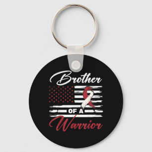 Broer Van Een Krijger USA Vlag Hoofd- En Nekkanker Sleutelhanger