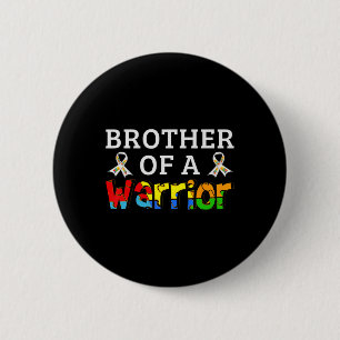 Broer van een krijgersfamilie steun autisme bewust ronde button 5,7 cm