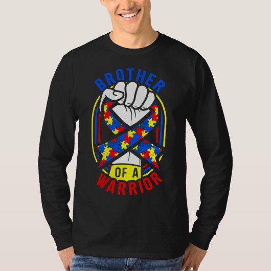 Broer van een Warrior Autism Awareness Matching T-shirt (Voorkant)