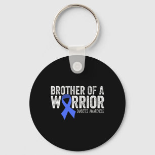 Broer van een Warrior T1D Diabetische Blue Ribbon Sleutelhanger