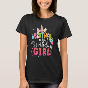 Broer van het meisje van de geboorte Unicorn Girls T-shirt