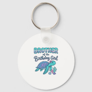 Broer van het Verjaardagsmeisje Zeeschildpad Shirt Sleutelhanger