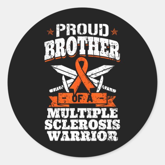 Broer van MS Awarene, strijder tegen multiple scle Ronde Sticker (Voorkant)