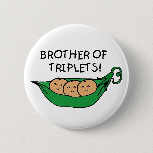 Broer van Triplets Pod Ronde Button 5,7 Cm (Voorkant)