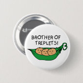 Broer van Triplets Pod Ronde Button 5,7 Cm (Voorkant /achterkant)