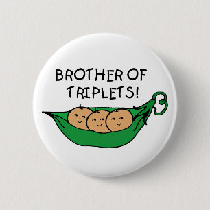 Broer van Triplets Pod Ronde Button 5,7 Cm