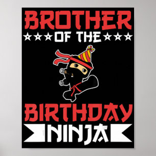 Broer van verjaardag Ninja Fight Taekwondo Gift Poster