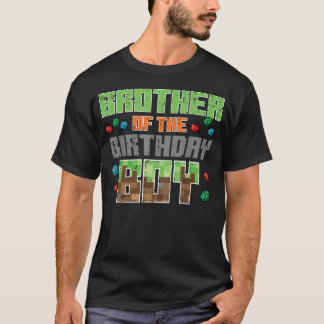 Broer Van Verjaardagsman Pixel Gamer Verjaardagsfe T-shirt