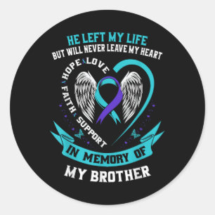 Broer: Zelfmoord: Bewustmakingspreventie Memorial  Ronde Sticker
