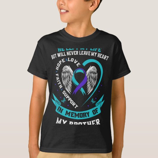 Broer: Zelfmoord: Bewustmakingspreventie Memorial T-shirt (Voorkant)