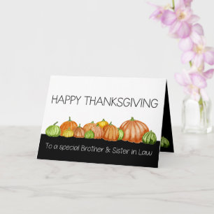 Broer & zuster in Law Pumpkins Thanksgiving Card Kaart