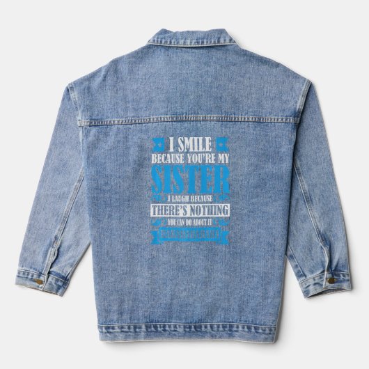 Broer zuster past niets aan denim jacket (Achterkant)