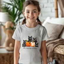 Broers en Zussen Zijn Katten Herfst Pompoenen T-sh