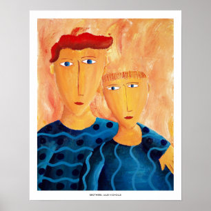 Broers Hedendaagse Acrylschilderkunst Kunstprint Poster