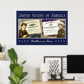 Broers in wapens - gekleurd poster (Thuiskantoor)