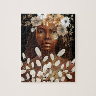 Broke in de gehoorde Afrikaanse Amerikaanse vrouwe Legpuzzel