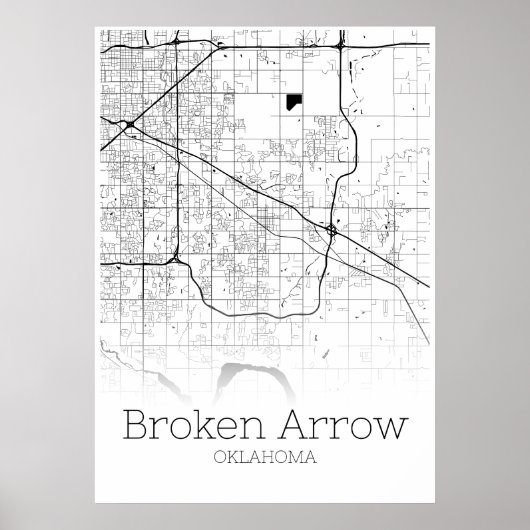 Broken Arrow-kaart - Oklahoma - City Map Poster (Voorkant)