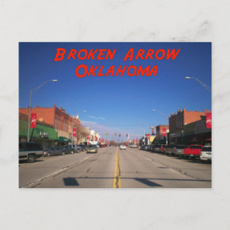 Broken Arrow Oklahoma Downtown Uitzicht Briefkaart