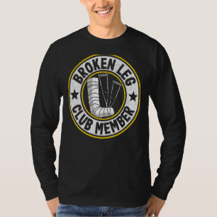 Broken been club lid krijgt letsel gebroken been t-shirt