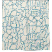 BROKEN blauw van wit Douchegordijn (Voorkant)