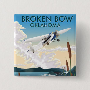Broken Bow Oklahoma Vierkante Button 5,1 Cm