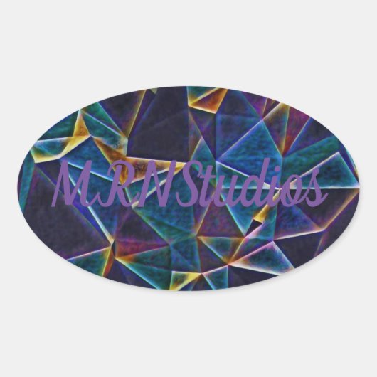 Broken Bubbles Ovale Sticker (Voorkant)