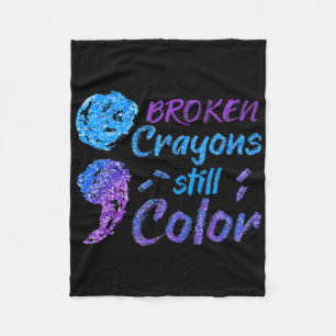 Broken Crayons nog steeds Colour Suicide Awareness Fleece Deken