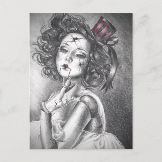 Broken Doll Briefkaart Creepy Doll Carnival Doll (Voorkant)