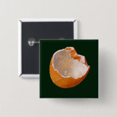 BROKEN EGG SHELL: KUNST: REALISME VIERKANTE BUTTON 5,1 CM (Voorkant /achterkant)
