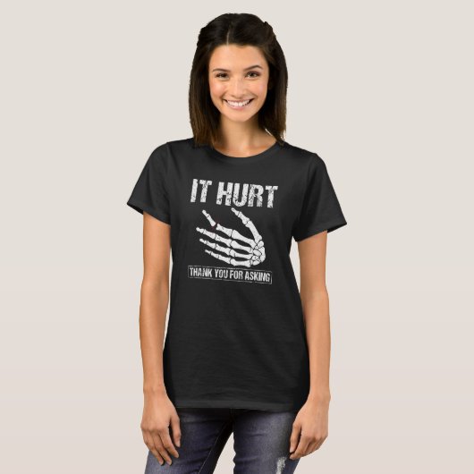 Broken Finger Hurt  Fracture Recovery Get Well Soo T-shirt (Voorkant volledig)