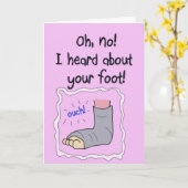 Broken Foot Get Well Soon Funny Paper Kaart (Gele Bloem)