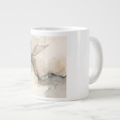 "Broken Grid" Japandi Linen Pattern | Faded Wabi-S Extra Grote Beker (Voorkant rechts)