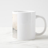 "Broken Grid" Japandi Linen Pattern | Faded Wabi-S Extra Grote Beker (Rechts)