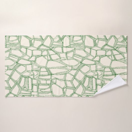 BROKEN groen van wit Badhanddoek (Badhanddoek)