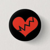Broken Heart Badge Pin Button (Voorkant)