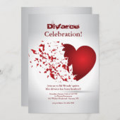 Broken Heart Divorce Celebration Kaart (Voorkant / Achterkant)