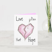 Broken Heart Note Card Kaart (Voorkant)