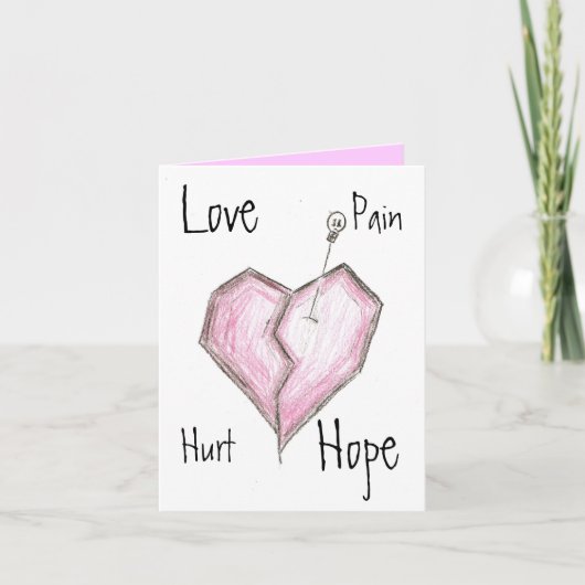 Broken Heart Note Card Kaart (Voorkant)