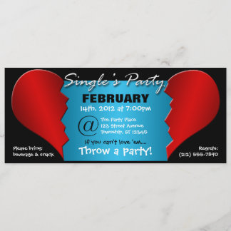 Broken Heart Single-partij - 9,25 x 4-inch uitnodi Kaart