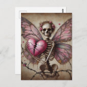 Broken Heart Skelet Fairy Briefkaart (Voorkant / Achterkant)