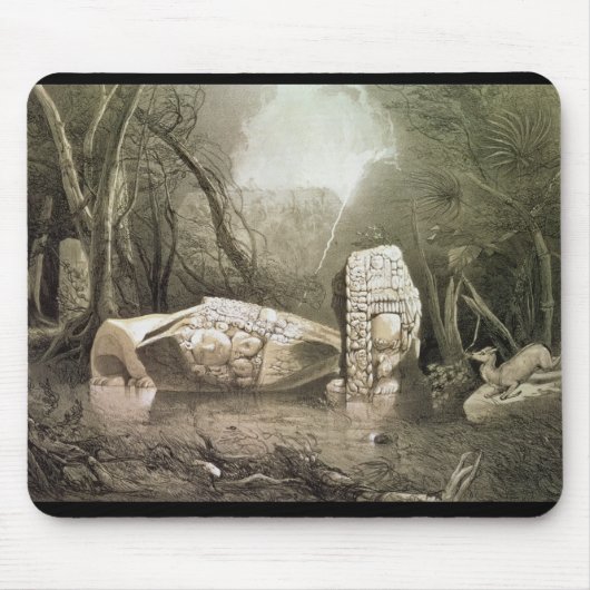 Broken Mayan idol op Copan, Guatemala Muismat (Voorkant)