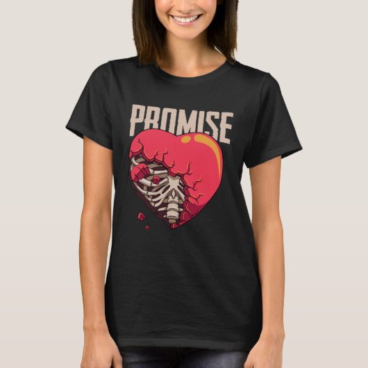 Broken Promise Broken Heart Rib Cage Sad Emo Break T-shirt (Voorkant)