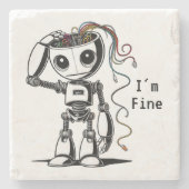 Broken Robot: het gaat goed Stenen Onderzetter (Voorkant)