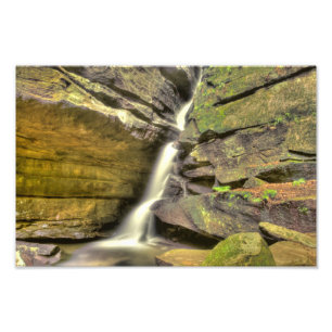 Broken Rock Herfsten, Old Man Cave, Hocking Hills Foto Afdruk