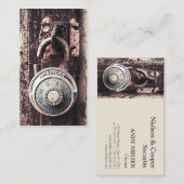 Broken Rusty American Padlock Security Business Visitekaartje (Voorkant / Achterkant)